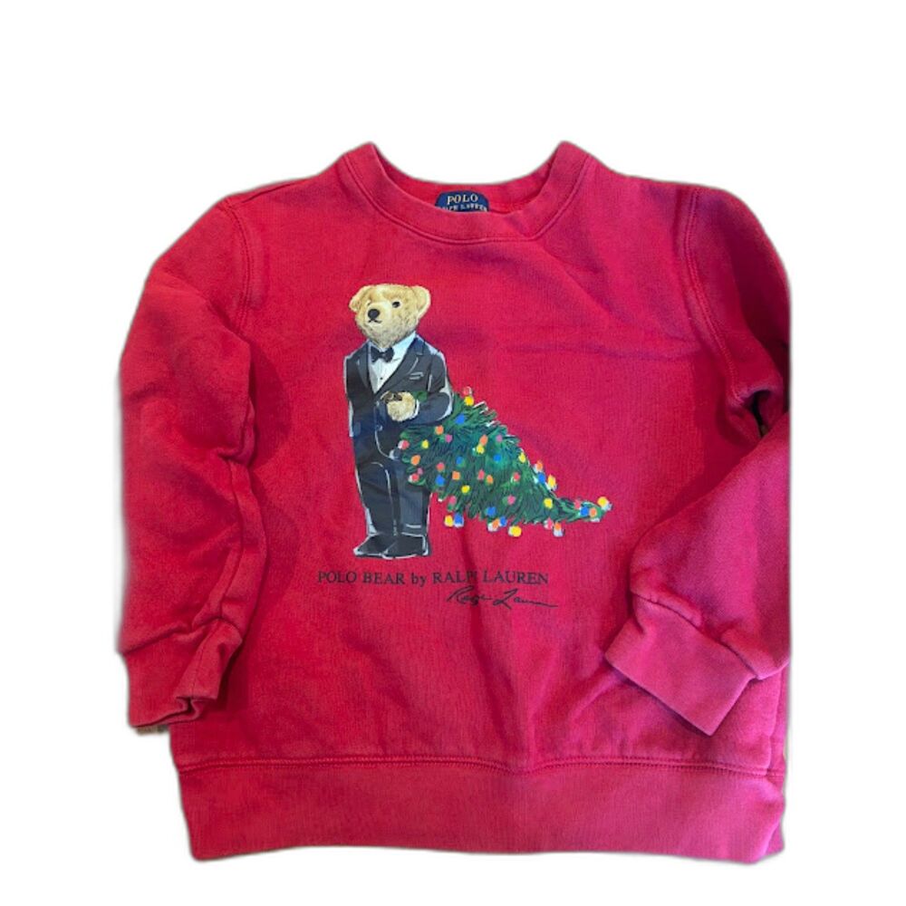 Polo Ralph Lauren Polo Bear Christmas Sweater size 7 Kids Unisex Holiday Preppy